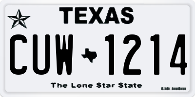 TX license plate CUW1214