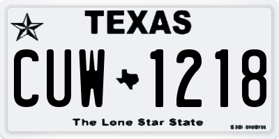 TX license plate CUW1218