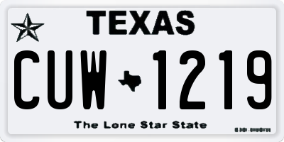 TX license plate CUW1219
