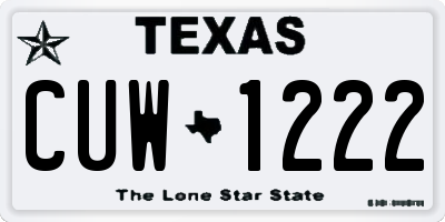 TX license plate CUW1222