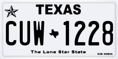 TX license plate CUW1228