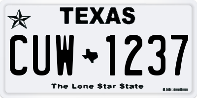 TX license plate CUW1237