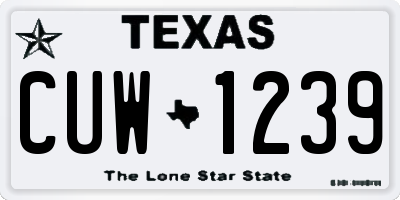 TX license plate CUW1239