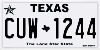 TX license plate CUW1244