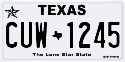 TX license plate CUW1245
