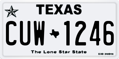 TX license plate CUW1246