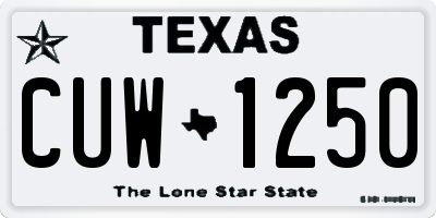 TX license plate CUW1250