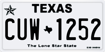TX license plate CUW1252
