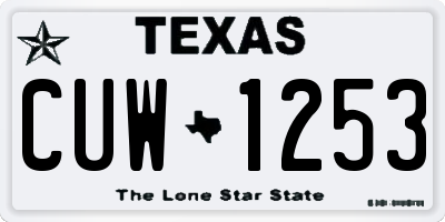 TX license plate CUW1253