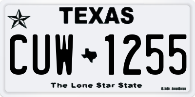 TX license plate CUW1255