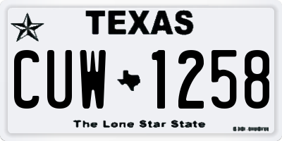 TX license plate CUW1258