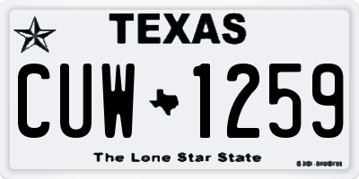 TX license plate CUW1259