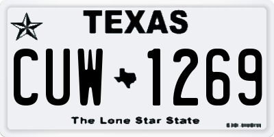 TX license plate CUW1269