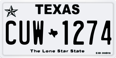 TX license plate CUW1274