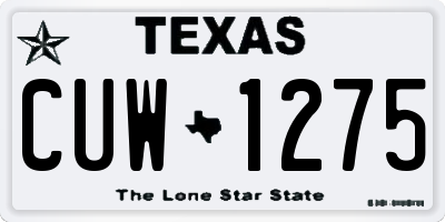 TX license plate CUW1275