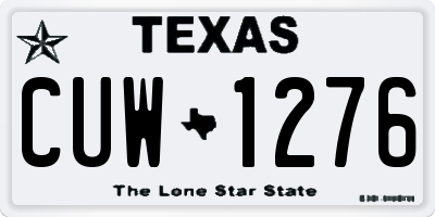TX license plate CUW1276