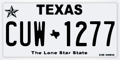 TX license plate CUW1277