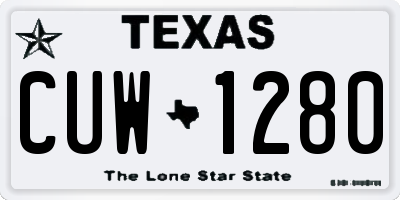 TX license plate CUW1280
