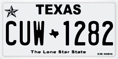 TX license plate CUW1282