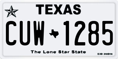 TX license plate CUW1285