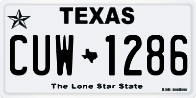 TX license plate CUW1286
