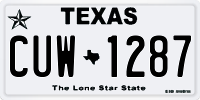 TX license plate CUW1287
