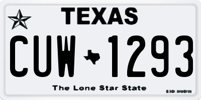 TX license plate CUW1293