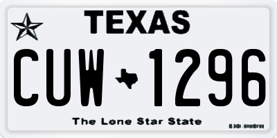 TX license plate CUW1296