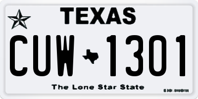 TX license plate CUW1301
