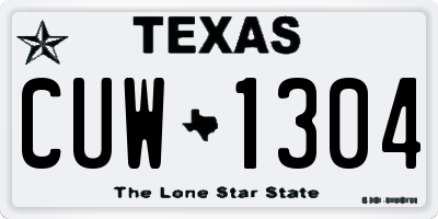TX license plate CUW1304