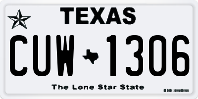 TX license plate CUW1306