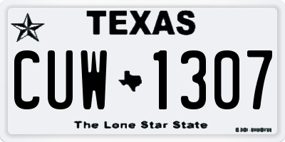 TX license plate CUW1307