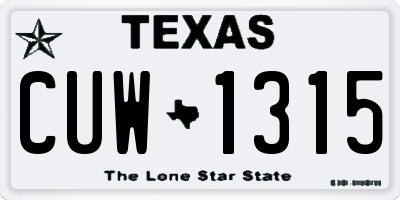 TX license plate CUW1315