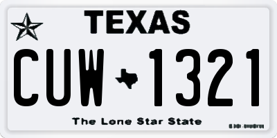 TX license plate CUW1321