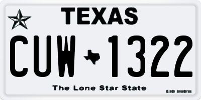 TX license plate CUW1322