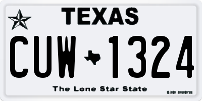 TX license plate CUW1324