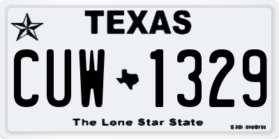 TX license plate CUW1329