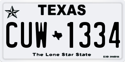 TX license plate CUW1334
