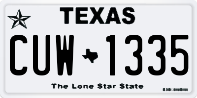TX license plate CUW1335