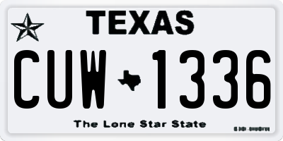 TX license plate CUW1336