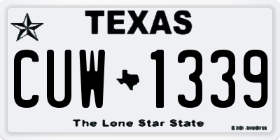 TX license plate CUW1339