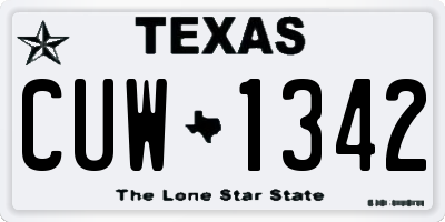 TX license plate CUW1342