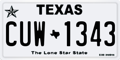 TX license plate CUW1343