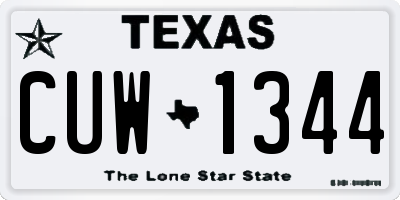 TX license plate CUW1344