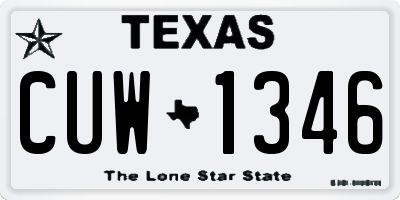 TX license plate CUW1346