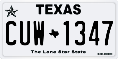 TX license plate CUW1347