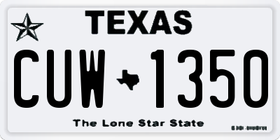 TX license plate CUW1350