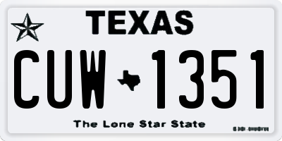 TX license plate CUW1351