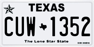 TX license plate CUW1352