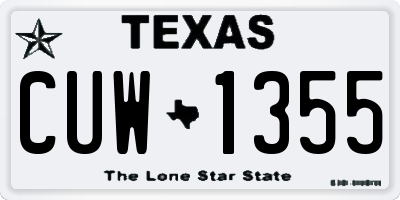 TX license plate CUW1355